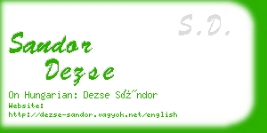 sandor dezse business card